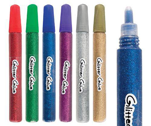 Educational Colours Glitter Glue Pens 6 pack colourful craft glue