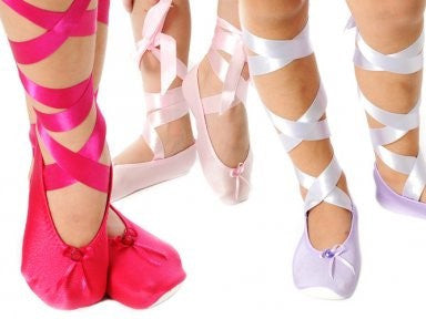 Fairy Girls - Ballet Slipper With Ribbon - Hot Pink