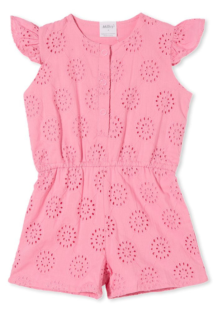 Pink Broderie Playsuit