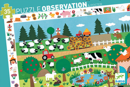 Djeco The Farm Observation Puzzle 35pce
