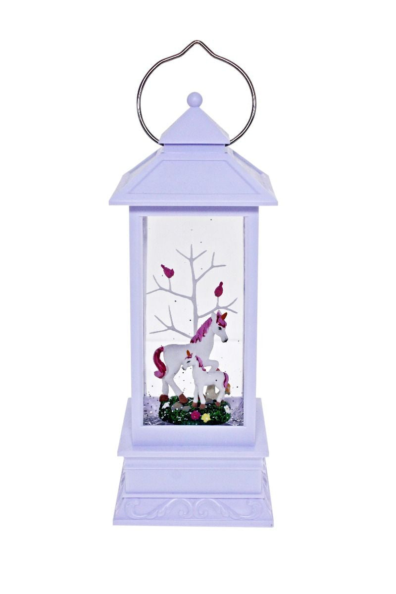 Cotton Candy - White Lantern with Unicorn and Baby