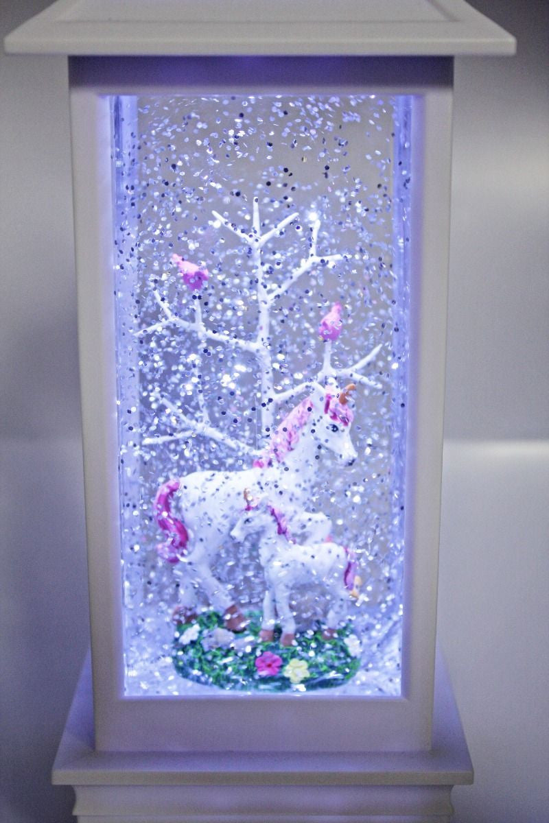 Cotton Candy - White Lantern with Unicorn and Baby