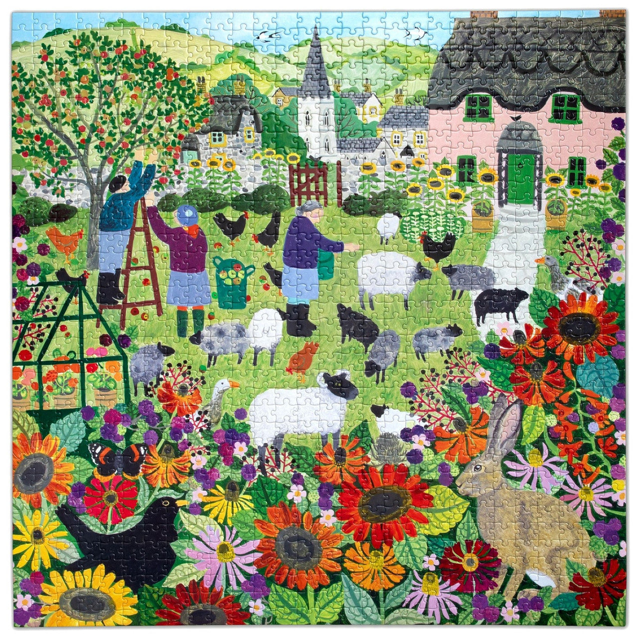 eeBoo 1000pc - Village Orchard Puzzle
