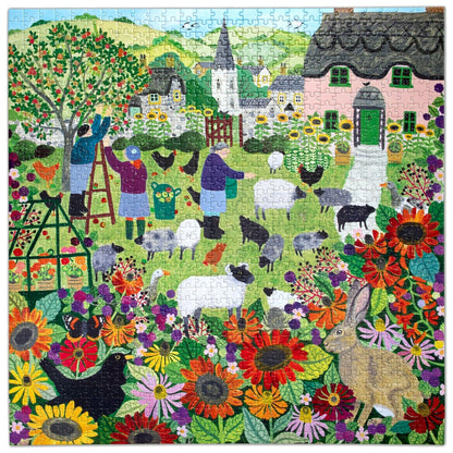 eeBoo 1000pc - Village Orchard Puzzle