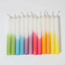 Grimm's set of 12 hand-dipped rainbow celebration candles