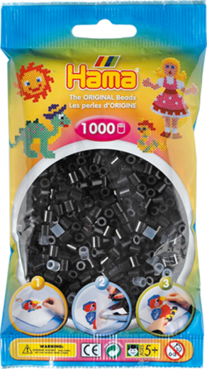 Hama Beads - Black - 1000 Beads