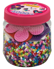 Hama Beads - Tub Set - 4000 Beads, 3 Pegboards