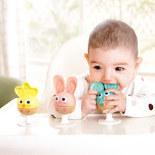 Hape Cheery Critter Rattle Trio featuring three colourful animal rattles for babies