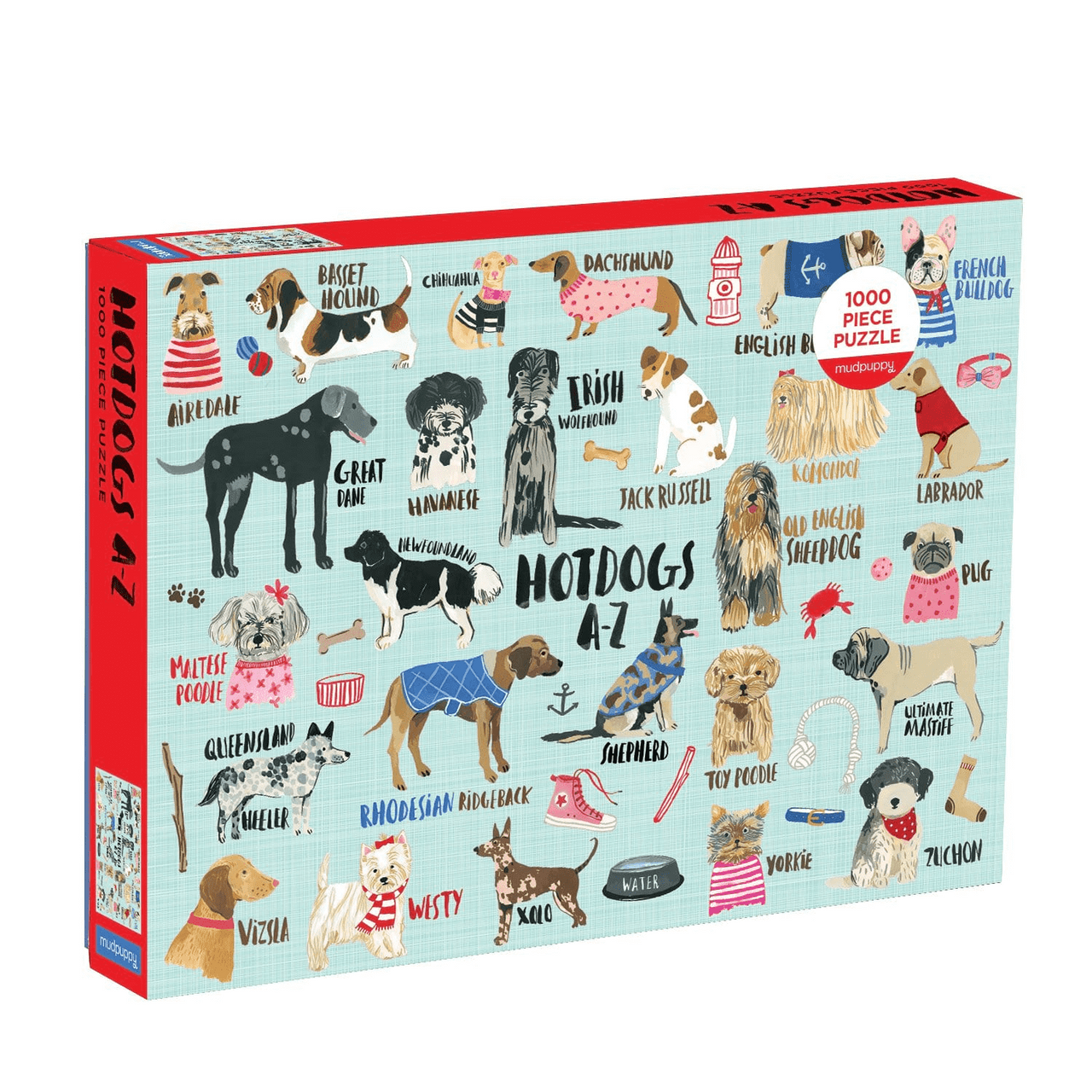 Mudpuppy 1000pc - Hot Dogs A-Z Puzzle