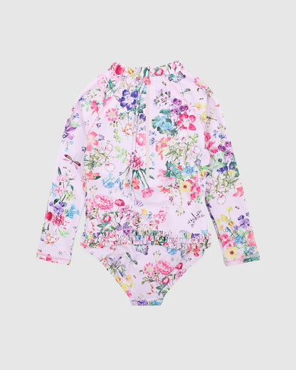 Minihaha - Allegra Pink Long Sleeve Sunsuit (sizes 3-10)