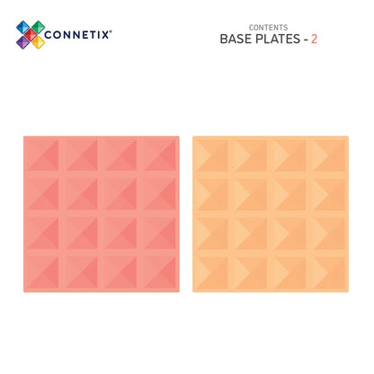 Connetix - Pastel Lemon & Peach Base Plate 2pc