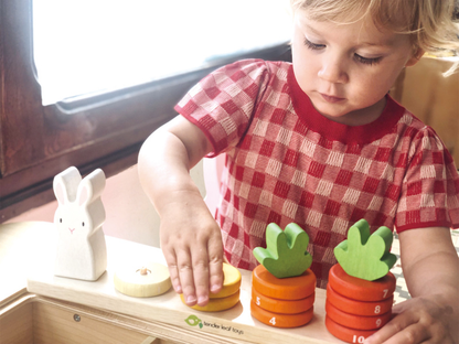 Tender Leaf Toys - Counting Carrots Wooden Stacker