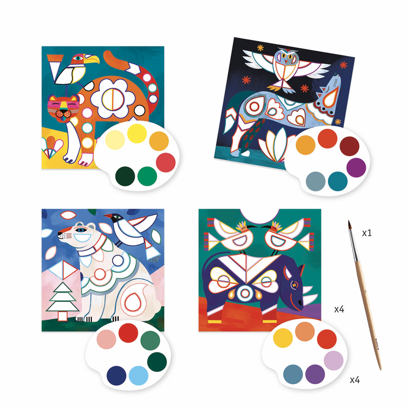 Djeco - Fanciful Animals Cards to Paint