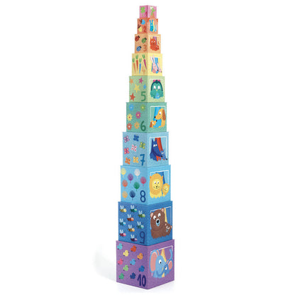 Djeco - Rainbow Nesting & Stacking Blocks