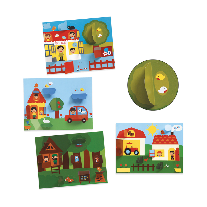 Djeco - Hide and Seek Folding & Stickers Set