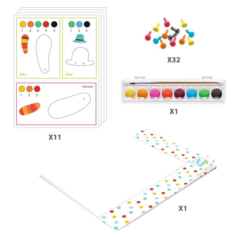 Djeco - Fox Family Painting Set