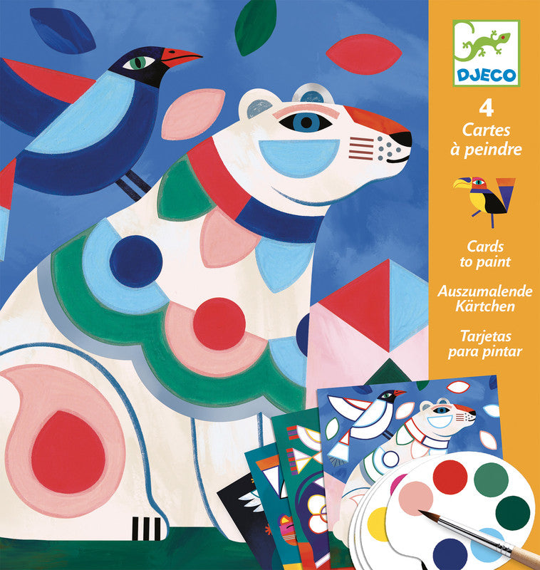 Djeco - Fanciful Animals Cards to Paint