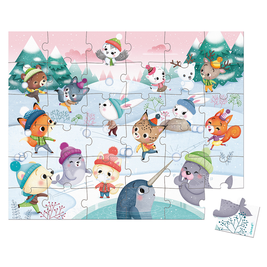 Janod - Snow Party Puzzle 36pc