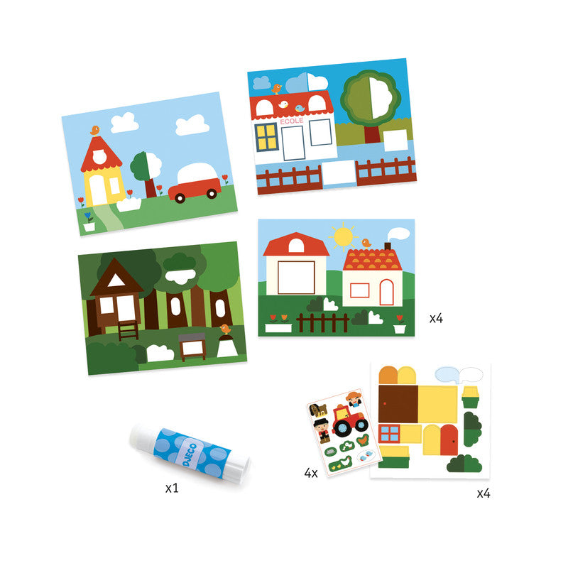 Djeco - Hide and Seek Folding & Stickers Set