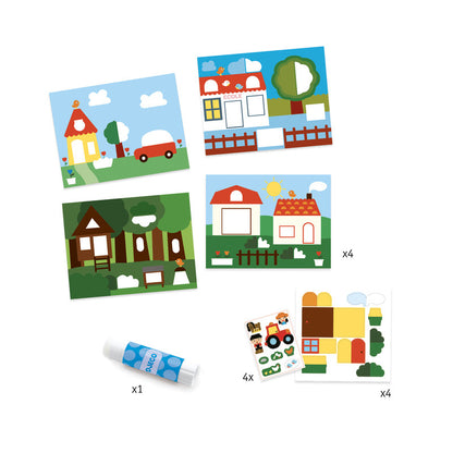 Djeco - Hide and Seek Folding & Stickers Set