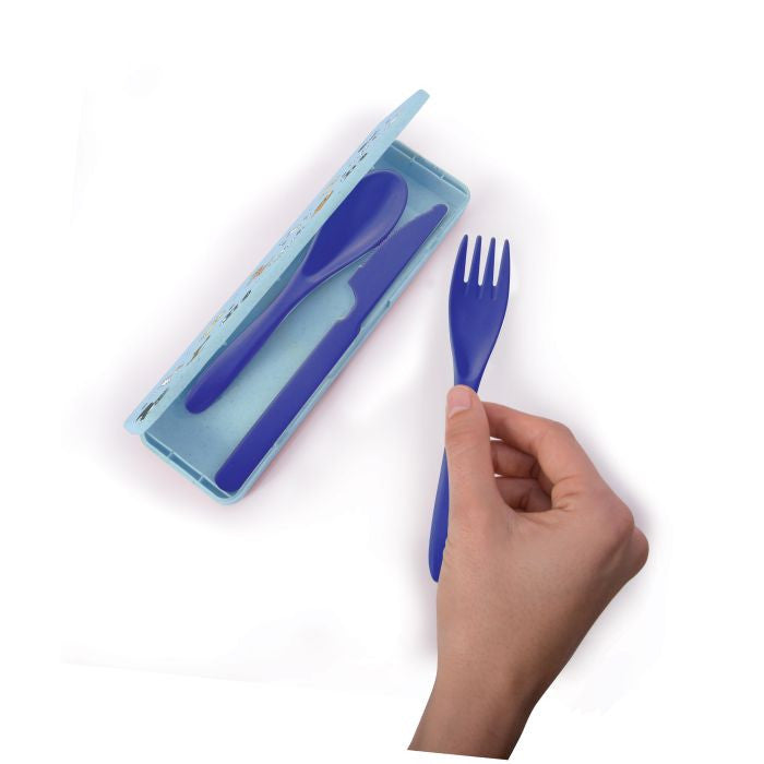 The Dog Collective - Wheat Straw Cutlery Set - Blue