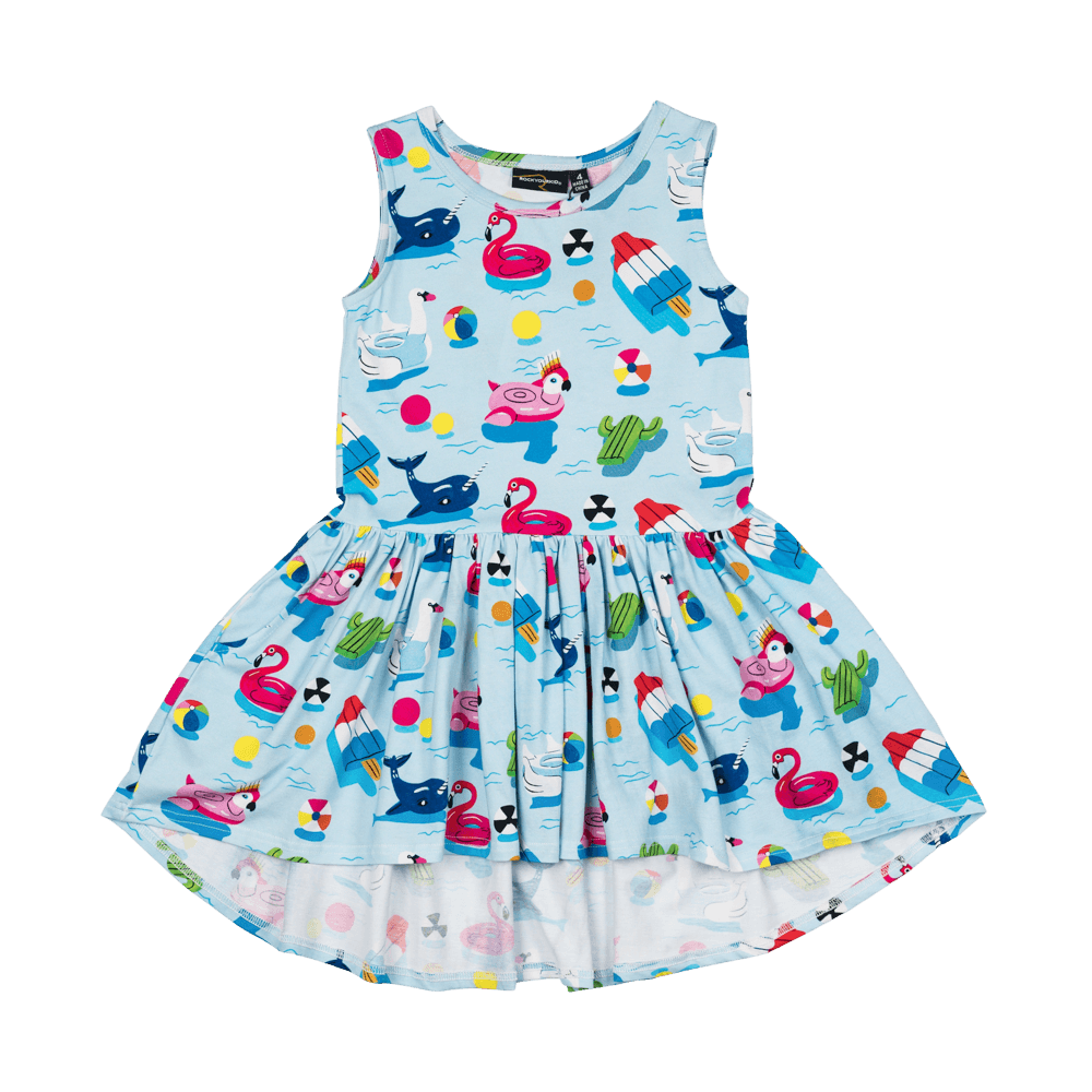 Pool Party Sleeveless Drop Waist Dress