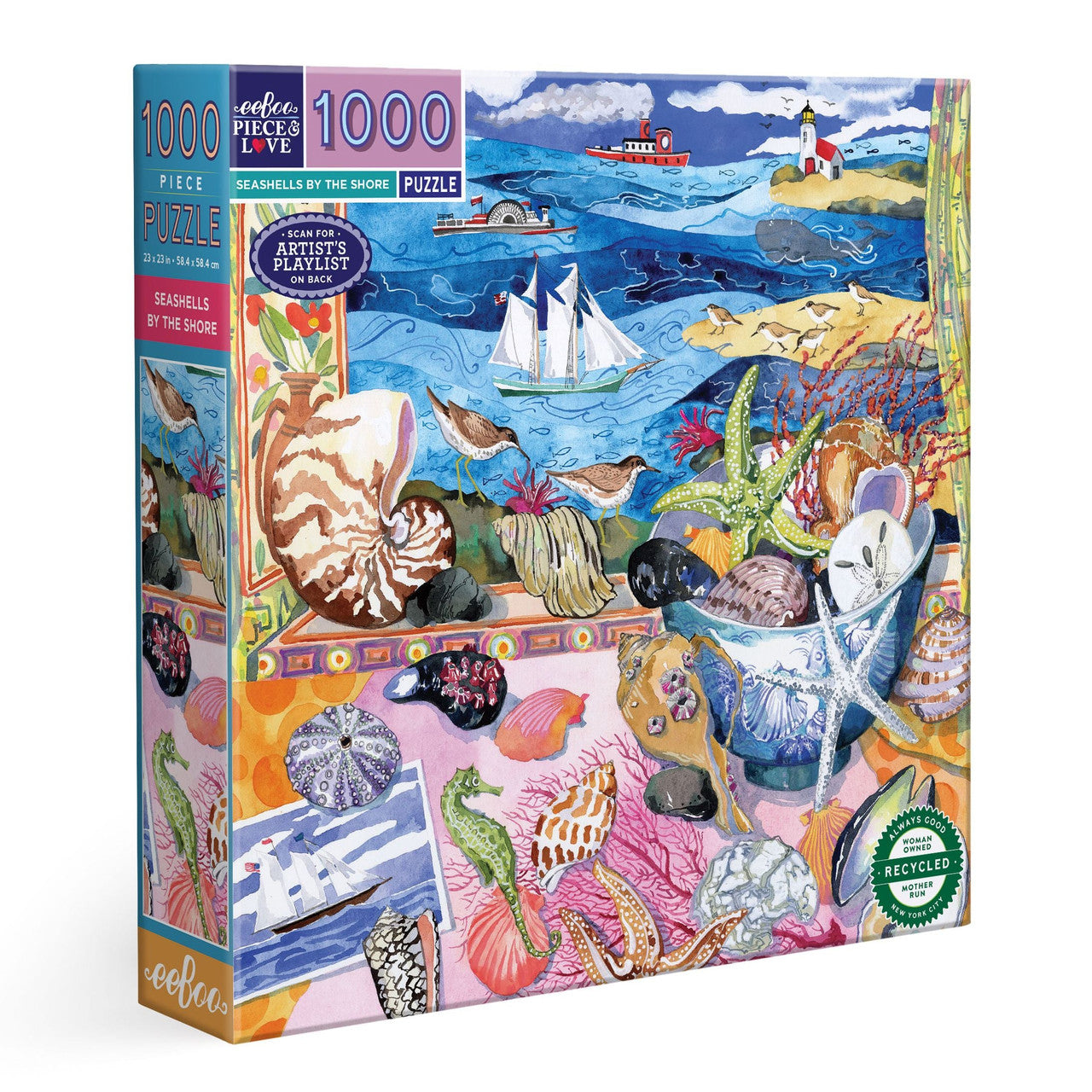 eeBoo 1000pc - Seashells By The Shore Puzzle