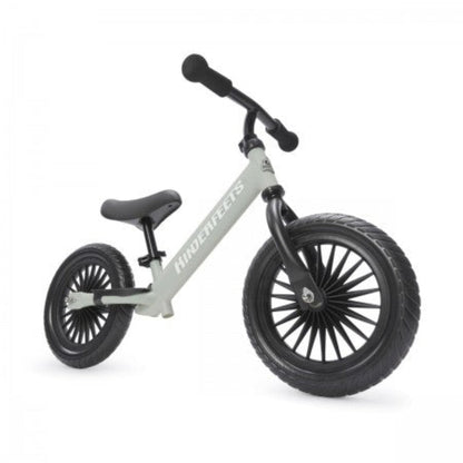 Kinderfeets Trail Balance Bike in Silver Sage with black handlebars, saddle and 30cm star-style wheels