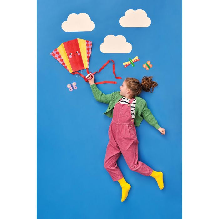 Kikkerland - Kidoki Funny Faces Pocket Kite (assorted)