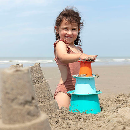 Quut - ALTO Sand Castle Builder - Lagoon Green + Vintage Blue + Mighty Orange