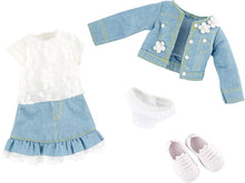 Kruselings Vera Spring Queen Outfit doll outfit with denim jacket, skirt, lace top and white shoes