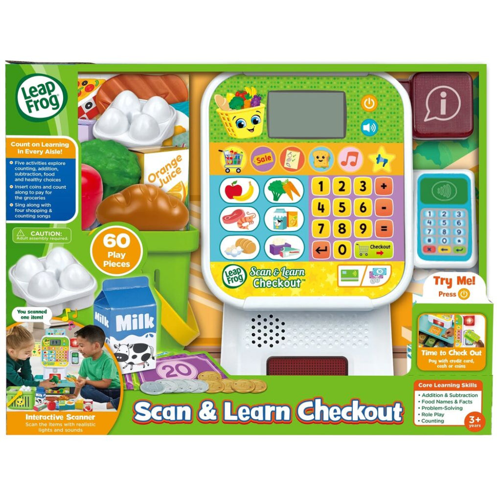 LeapFrog Scan and Learn Checkout interactive supermarket pretend play toy with groceries