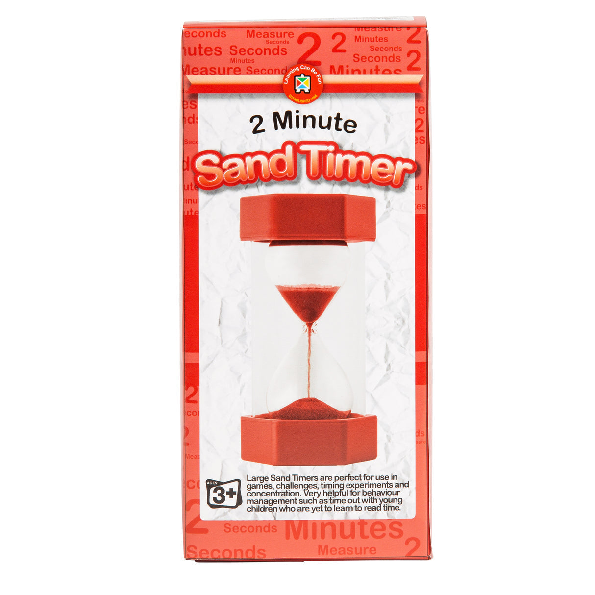 Learning Can Be Fun Large 2 Minute Sand Timer red classroom timer