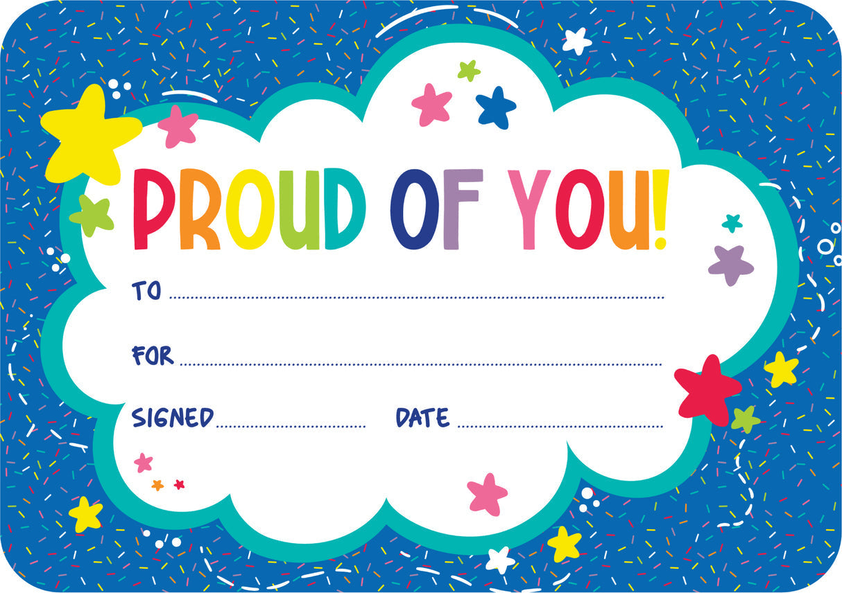 Learning Can Be Fun Giggle and Grow Proud of You Certificates pack of 30