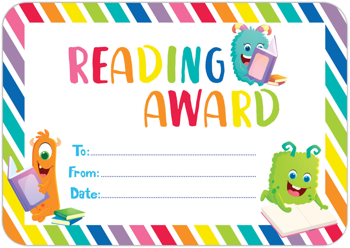 Learning Can Be Fun Giggle and Grow Reading Award Certificates pack of 30