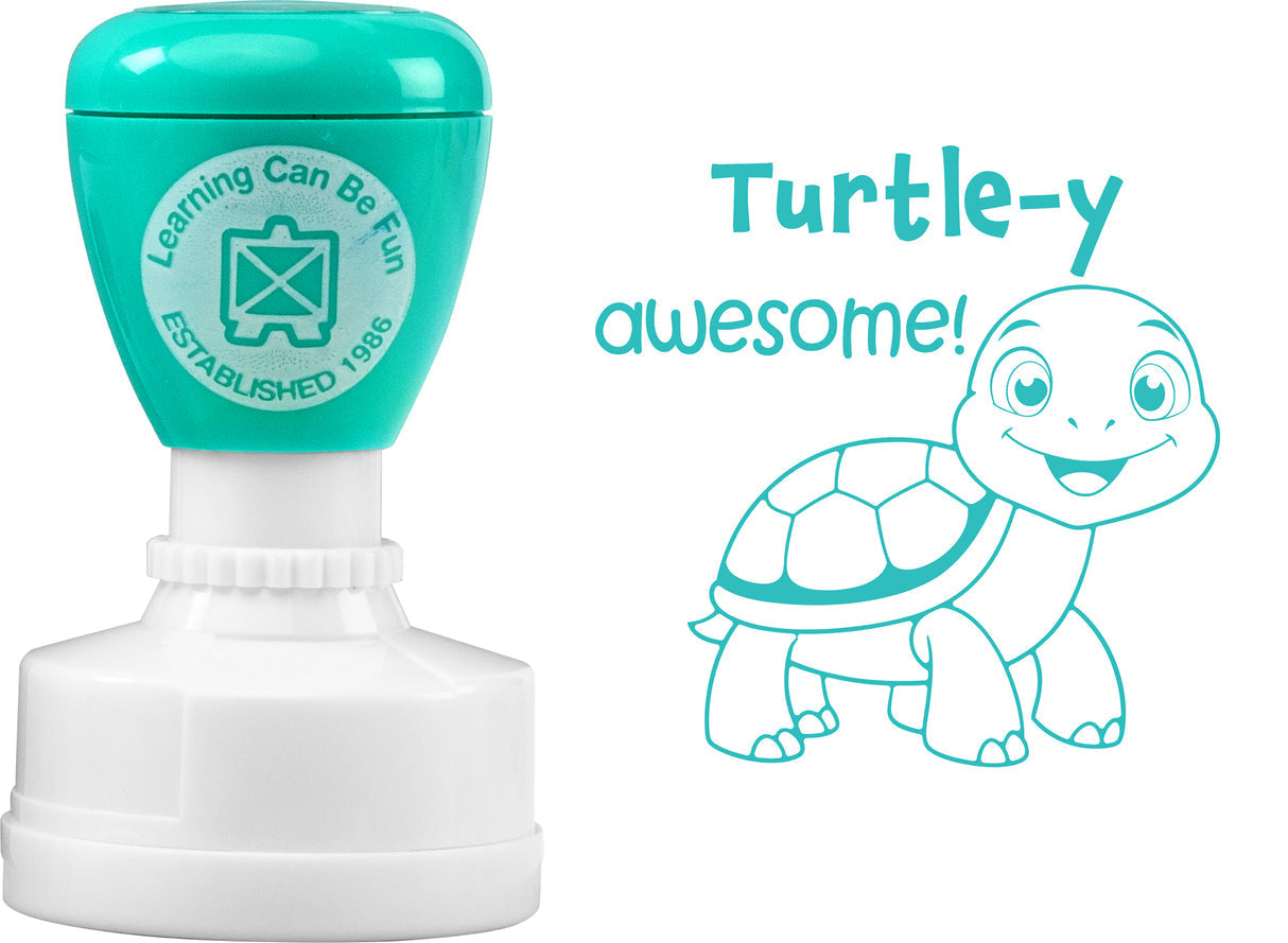 Learning Can Be Fun Turtle-y Awesome Merit Stamp self inking classroom reward stamp