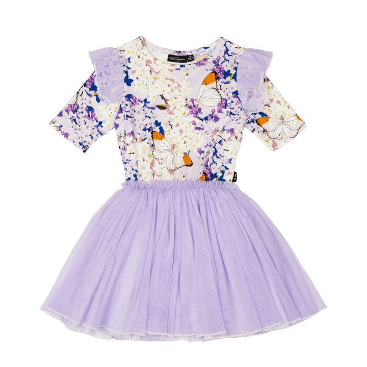 Rock Your Baby - Lilac Florals Short Sleeve Circus Dress (size 8-12)