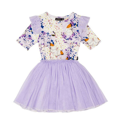 Rock Your Baby - Lilac Florals Short Sleeve Circus Dress (size 8-12)