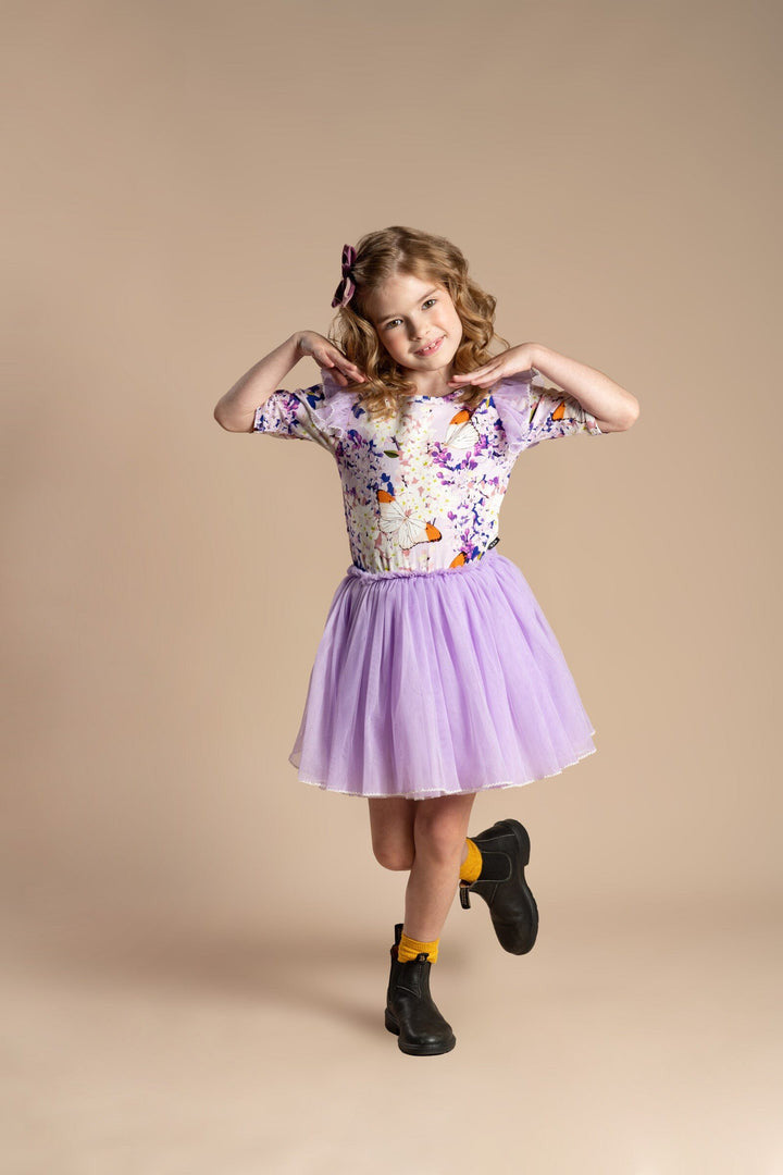 Rock Your Baby - Lilac Florals Short Sleeve Circus Dress