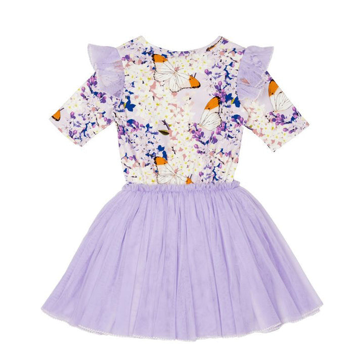 Rock Your Baby - Lilac Florals Short Sleeve Circus Dress (size 8-12)