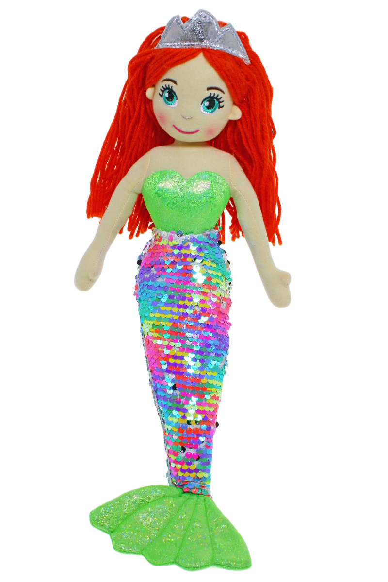 Cotton Candy - 70cm Calypso Green Multi Flip Sequinned Tail Mermaid