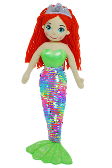 Cotton Candy - 70cm Calypso Green Multi Flip Sequinned Tail Mermaid