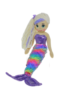 Cotton Candy - 45cm VIOLET Purple/Rainbow Flip Sequinned Tail Mermaid