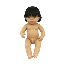 Miniland Doll  38cm - Asian Boy Baby Doll  (undressed)