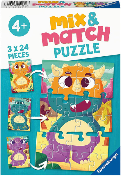 Ravensburger 3x24pc - Cute Dinos - Mix & Match Puzzle