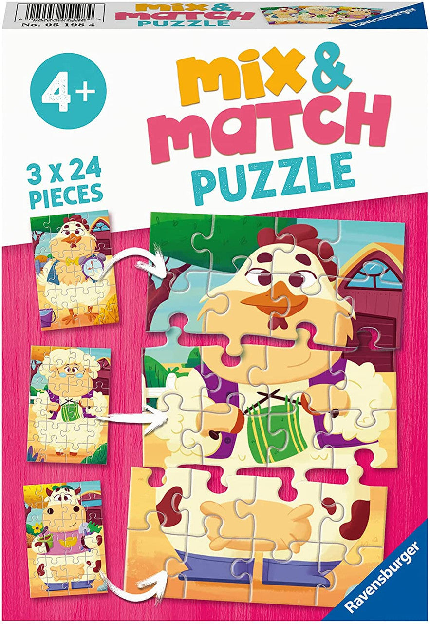 Ravensburger 3x24pc - My Farm Friends - Mix & Match Puzzle