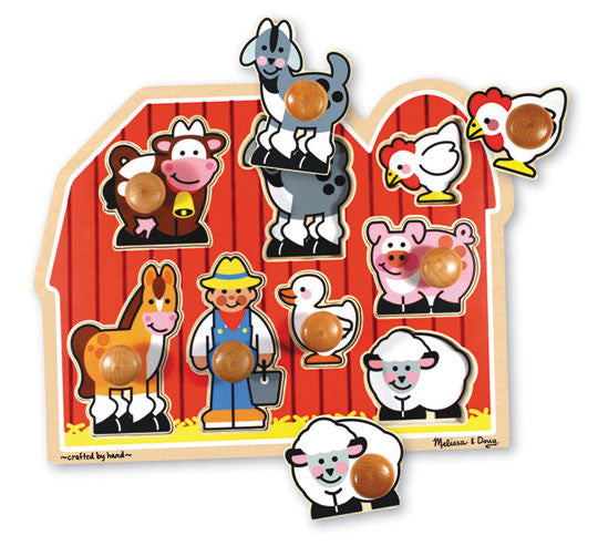 Melissa & Doug - Large Farm Jumbo Knob Puzzle