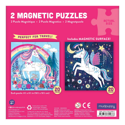 Mudpuppy - Magical Unicorn Magnetic Puzzle (Pack of 2)