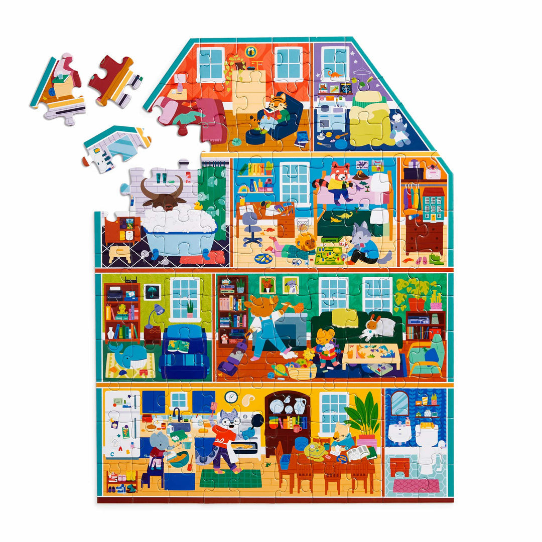 Mudpuppy - 100pc My House, My Home Shaped Puzzle
