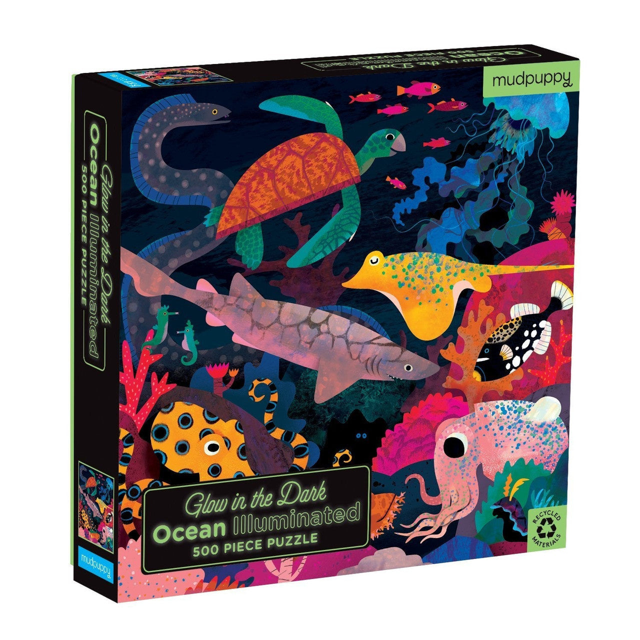 Mudpuppy 500pc - Ocean Illumingated Glow in the Dark Puzzle